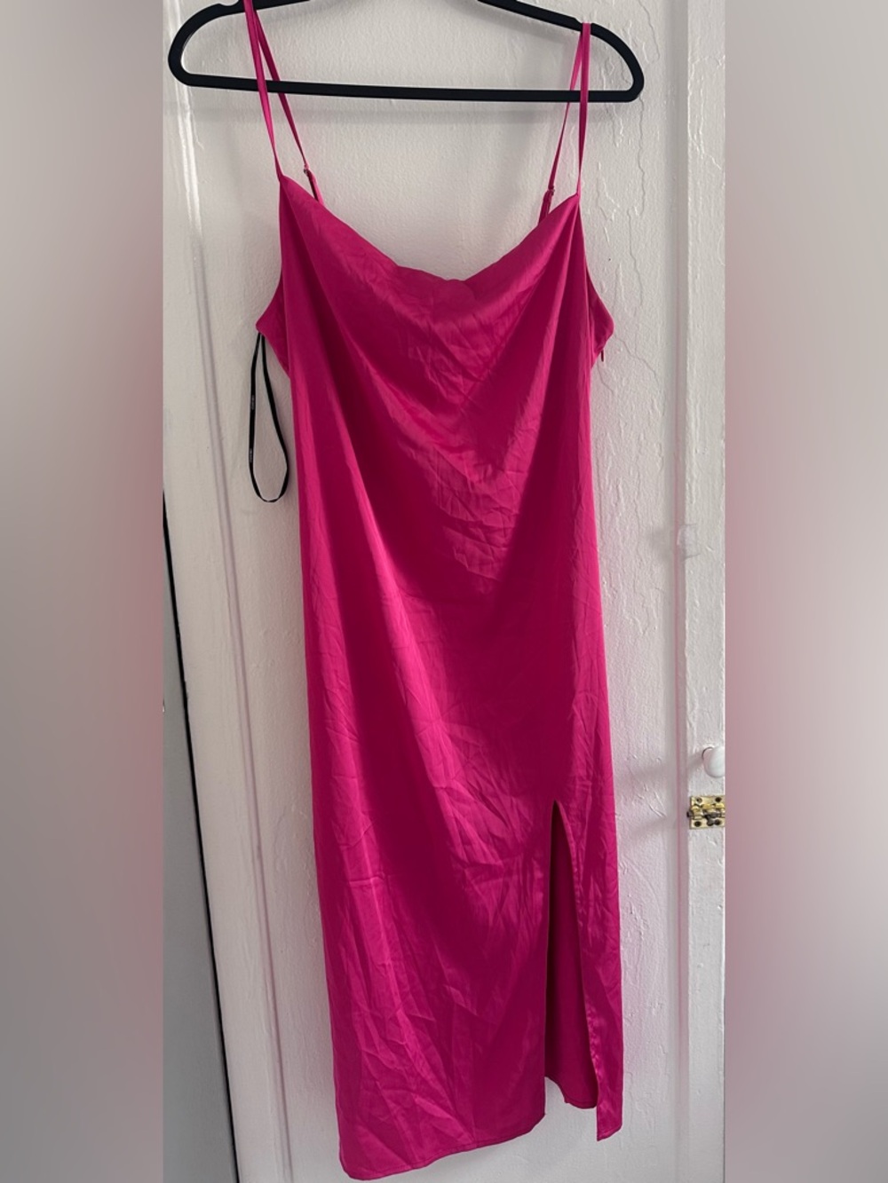 Forever 21 Hot Pink Slip Maxi Dress with Side Slit